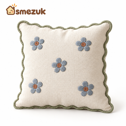 SMEZUK Embroidered Floral Throw Pillow main view