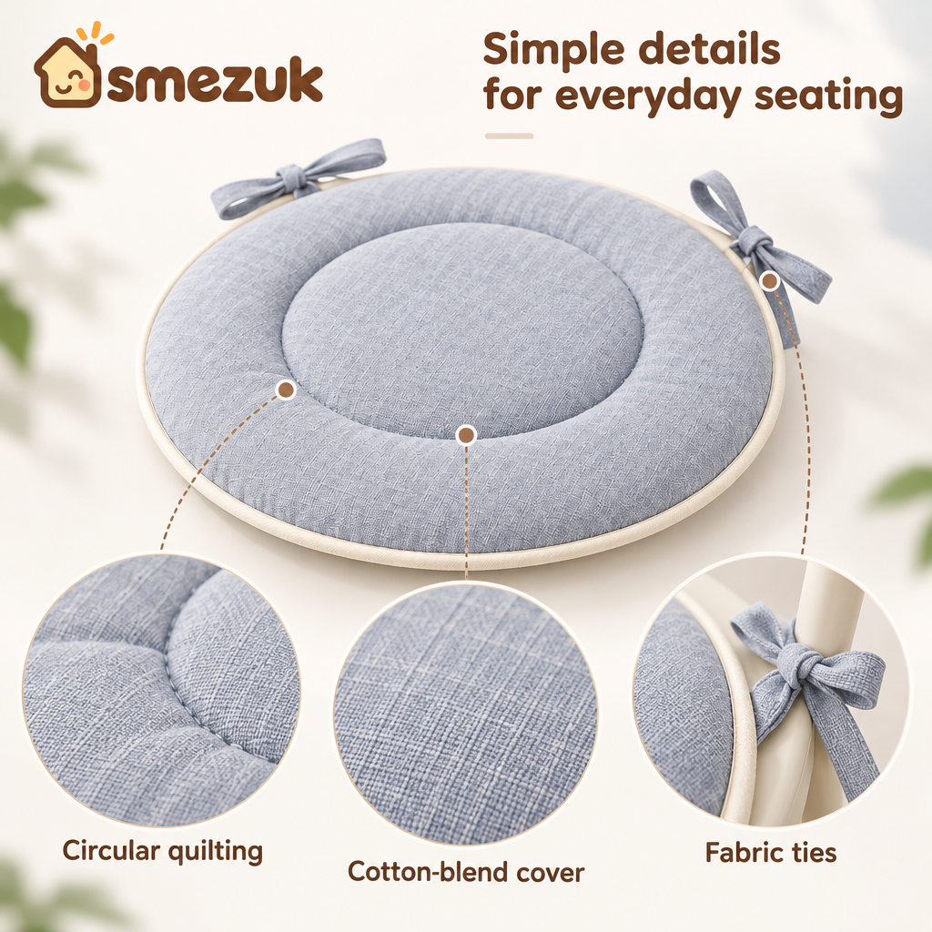 SMEZUK Round Tufted Chair Cushion detail 3