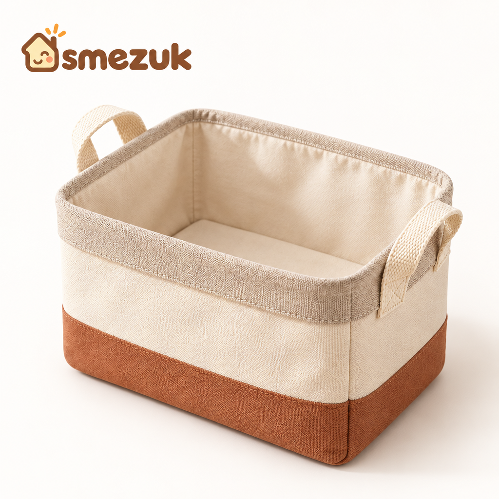 SMEZUK Two-Tone Fabric Storage Basket main view