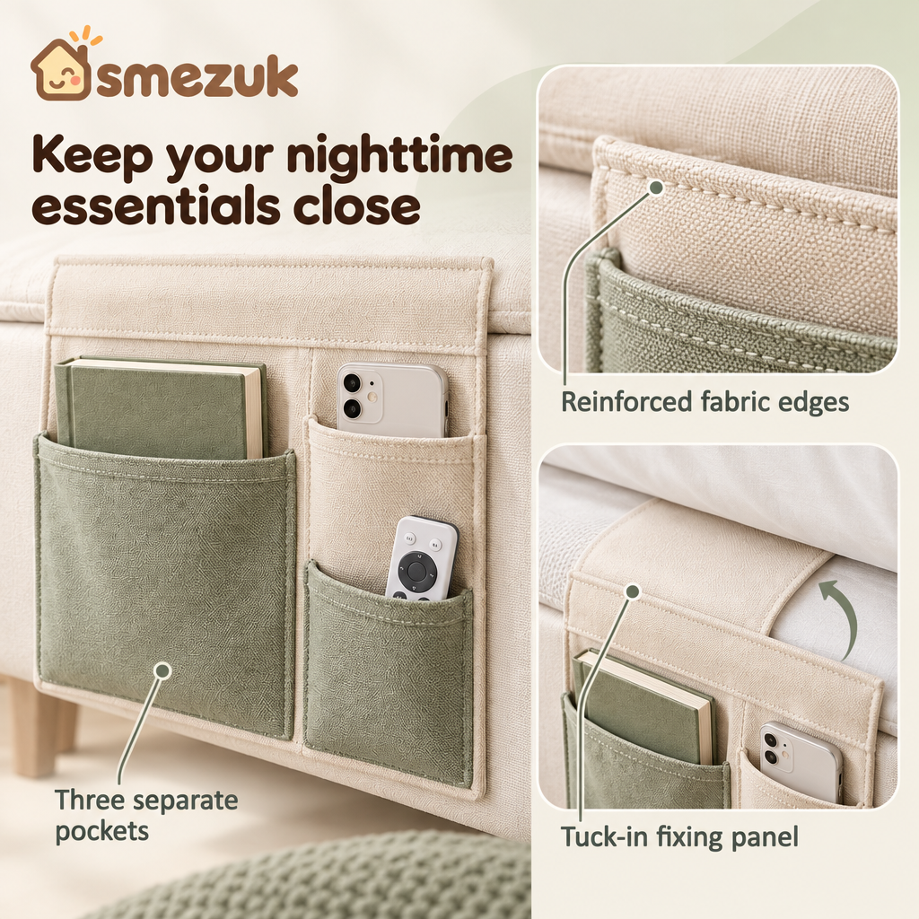 SMEZUK Bedside Pocket Organizer detail 1
