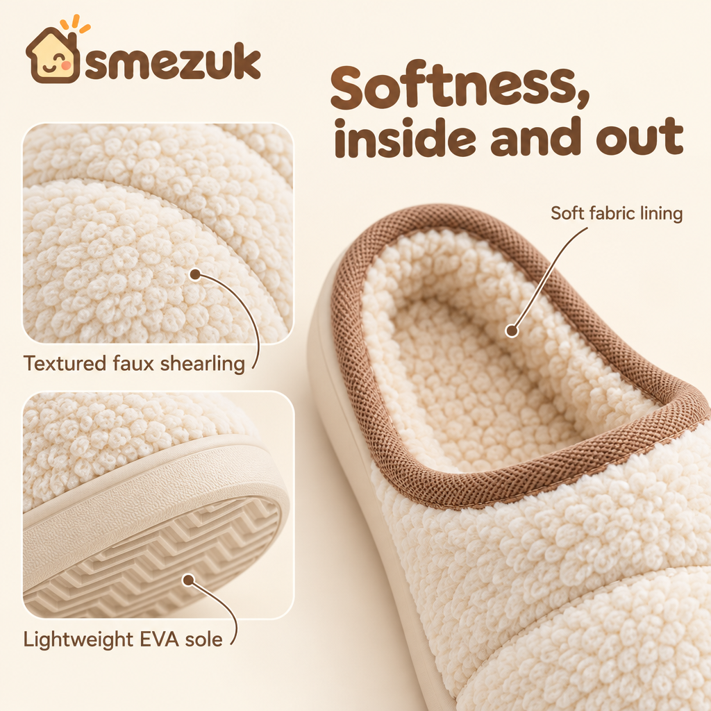 SMEZUK Quilted House Slippers detail 2