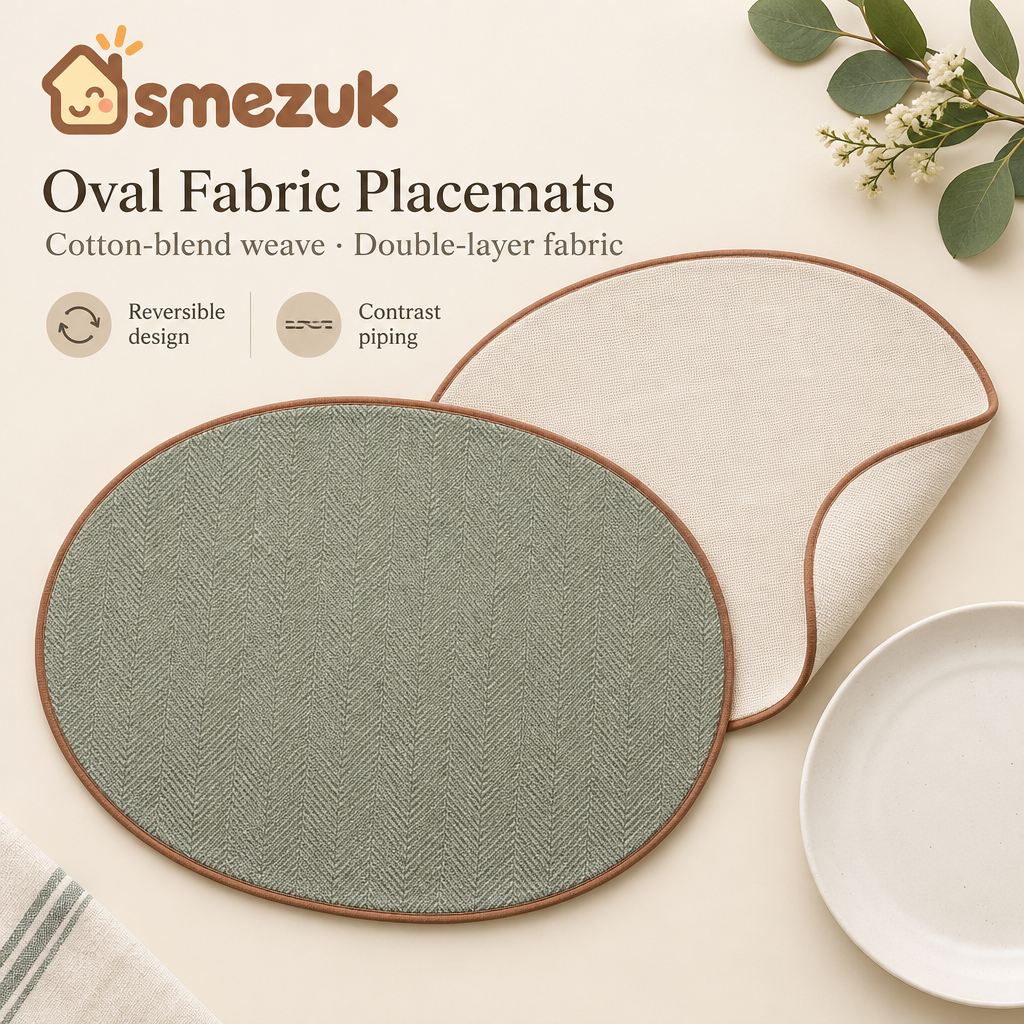SMEZUK Round Woven Placemat Set detail 1