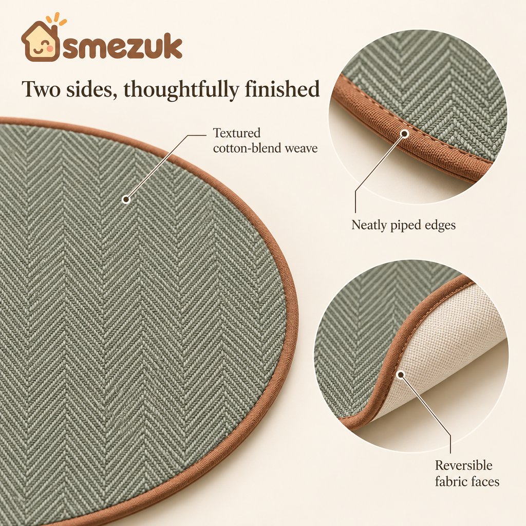 SMEZUK Round Woven Placemat Set detail 2