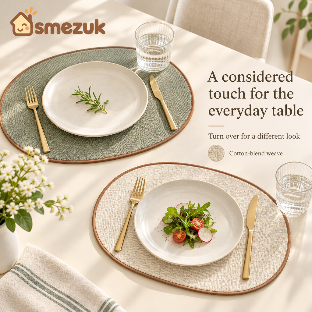 SMEZUK Round Woven Placemat Set detail 3